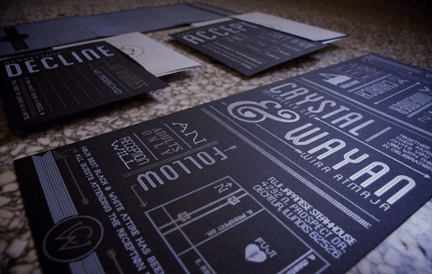 = C / W WEDDING PACKAGE =Tri-Fold Wedding Invitations