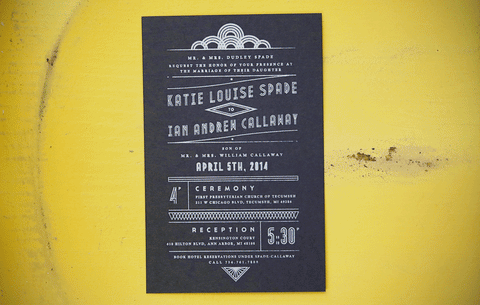 = K / I WEDDING INVITATIONS =Custom Print with Metallic Inks