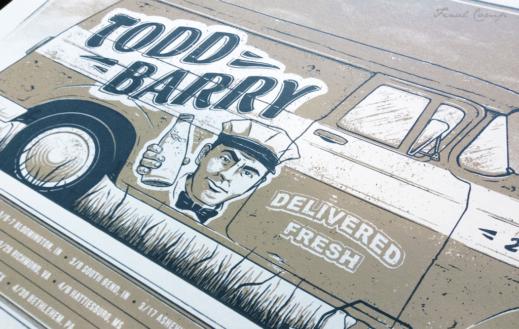 = TODD BARRY | SPRING TOUR =<br><small><i>Screen Printed Tour Poster</i></small>