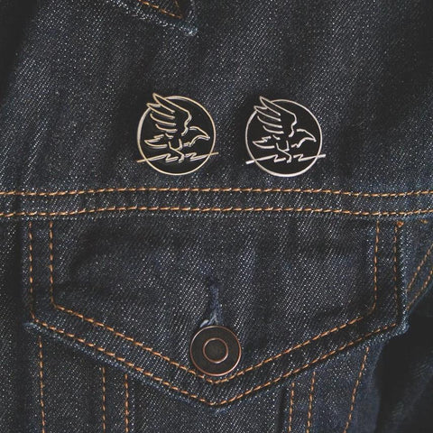 HZRD Silver Crow Pin